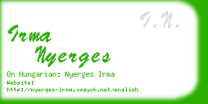 irma nyerges business card